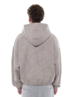 Sweats Collective Checkered Zip Up Hoodie CreamBlack (1)