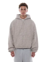 Sweats Collective Checkered Zip Up Hoodie CreamBlack (6)