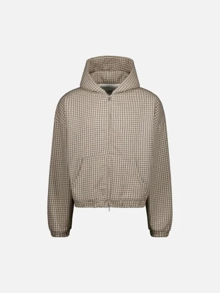 Sweats Collective Checkered Zip Up Hoodie CreamBlack (9)