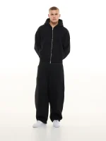 Sweats Collective Cozy Zip UP Hoodie Black (2)