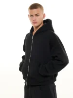 Sweats Collective Cozy Zip UP Hoodie Black (3)