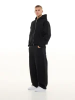 Sweats Collective Cozy Zip UP Hoodie Black (4)