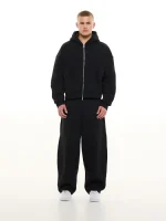 Sweats Collective Cozy Zip UP Hoodie Black (6)