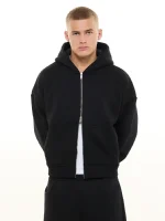 Sweats Collective Cozy Zip UP Hoodie Black (7)