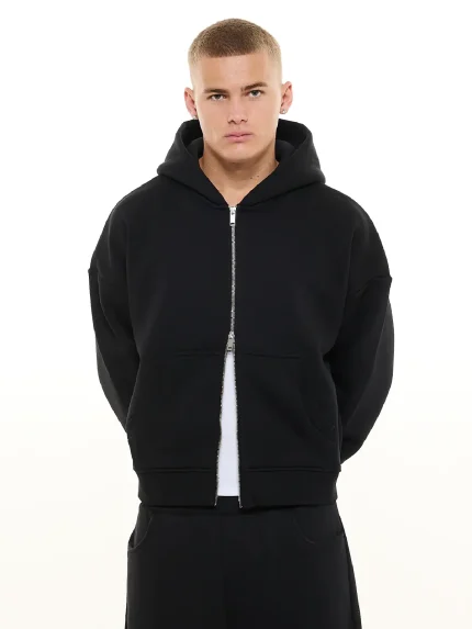 Sweats Collective Cozy Zip UP Hoodie Black (7)