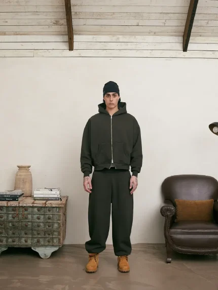 Sweats Collective Cozy Zip UP Hoodie Coffee (3)