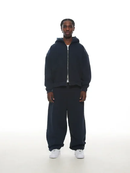 Sweats Collective Cozy Zip UP Hoodie Navy (6)